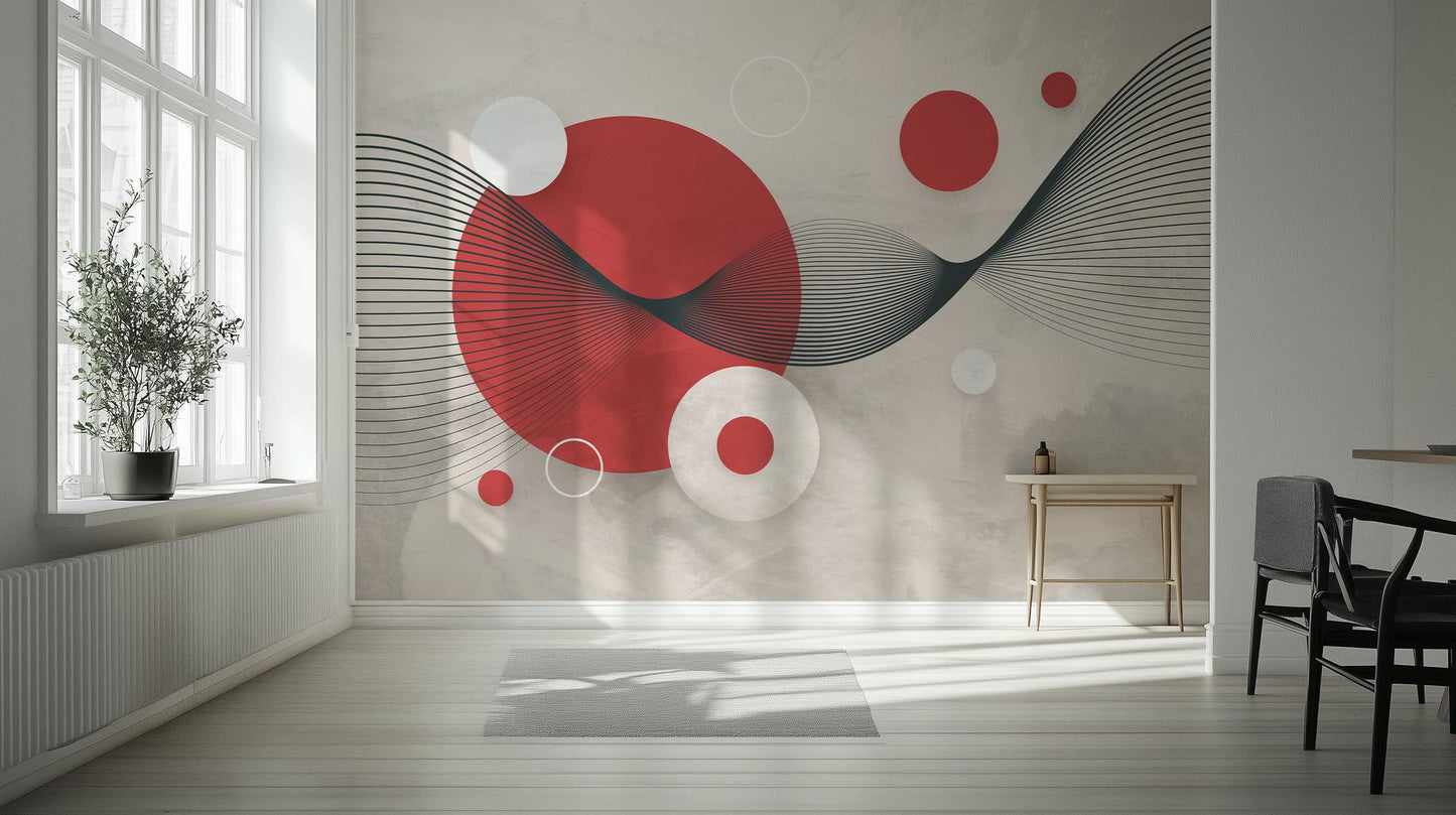 Modern Red wallpaper for Living Room