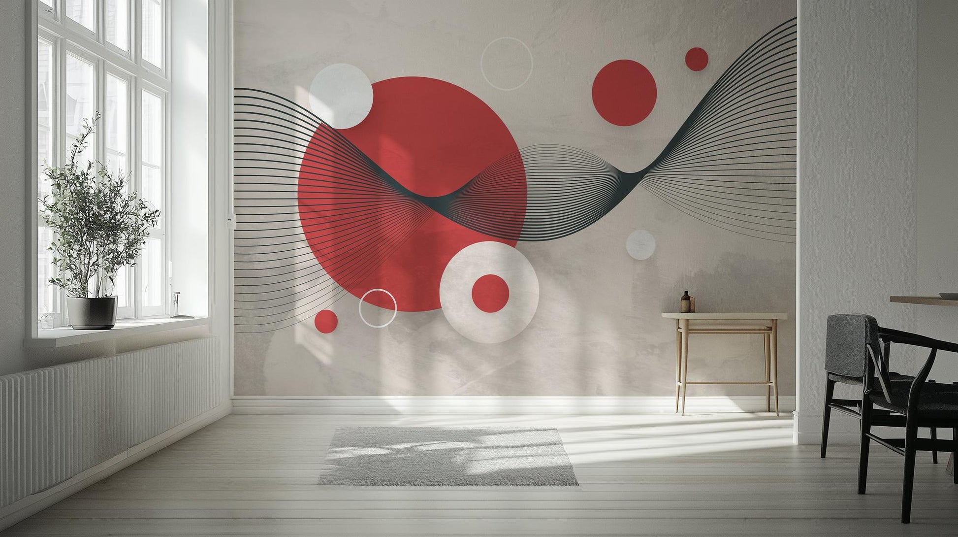 Modern Red wallpaper for Living Room