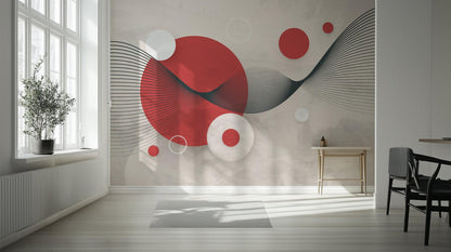 Modern Red wallpaper for Living Room