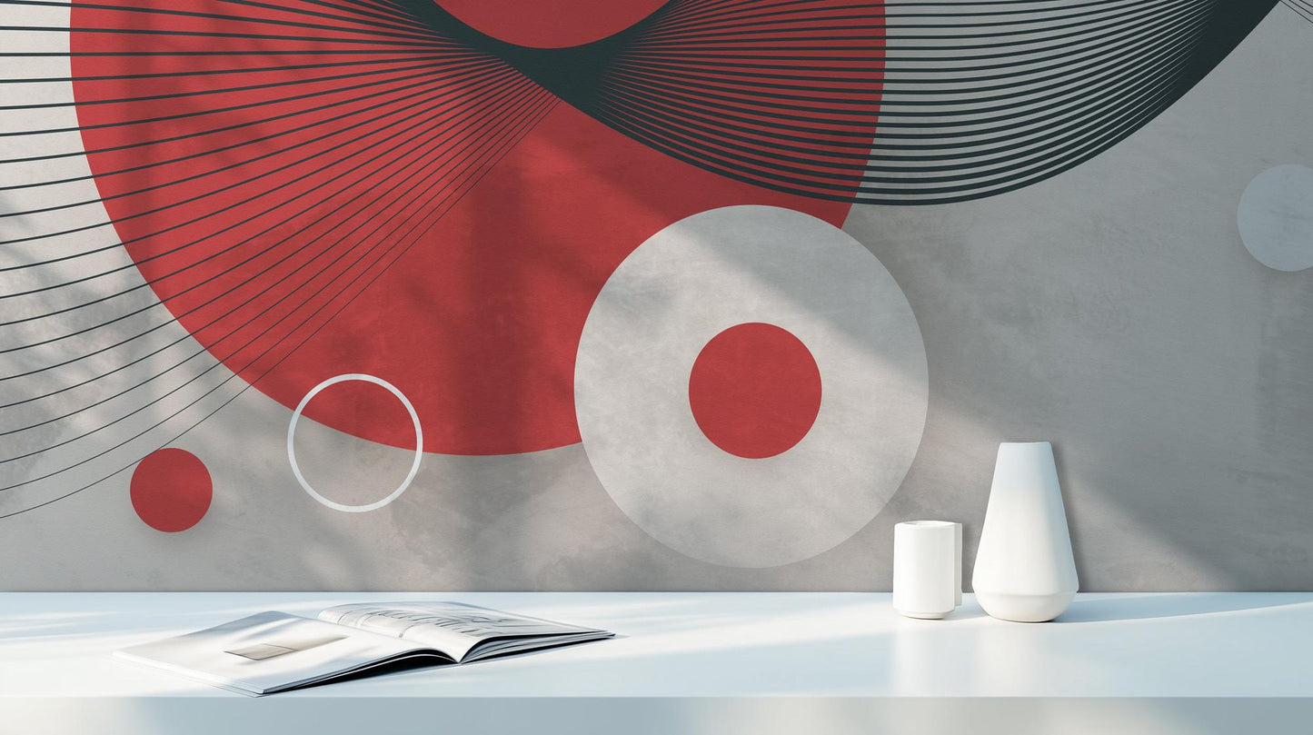Modern Red wallpaper for Living Room