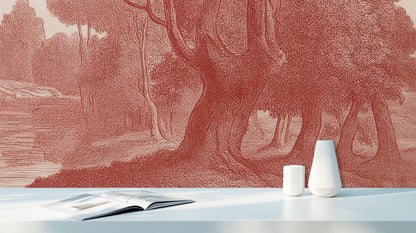 Rustic Red wallpaper for Living Room