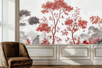 Traditional Red wallpaper for Living Room