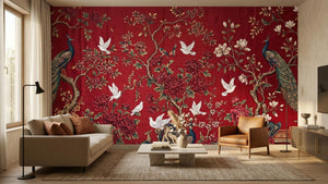 Traditional Red wallpaper for Living Room