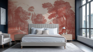 Vintage Red wallpaper for Bedroom