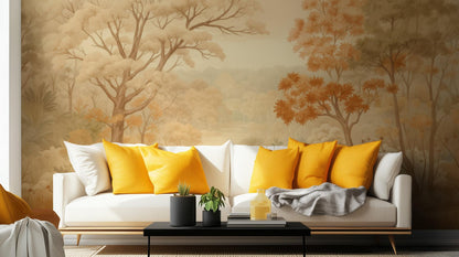 Traditional Tan wallpaper for Living Room