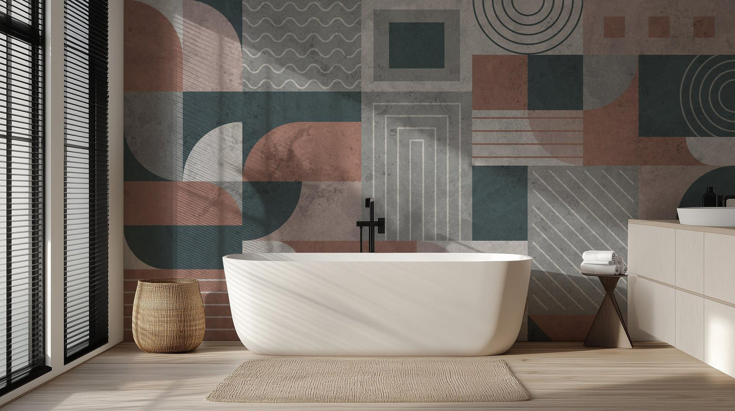 Banyo için Soyut Cam göbeği duvar kağıdı