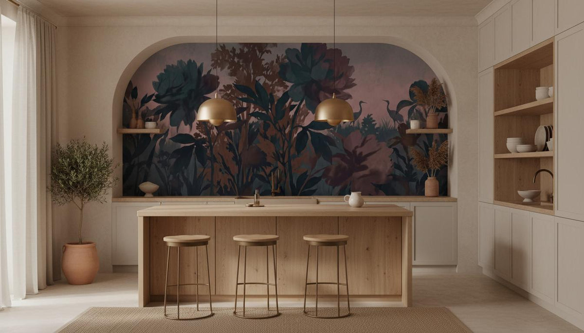 Abstract Teal wallpaper for Kitchen