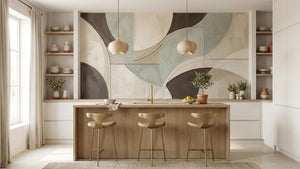 Abstract Teal wallpaper for Kitchen