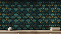Art Deco Teal wallpaper for Dining Room