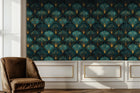 Art Deco Teal wallpaper for Living Room