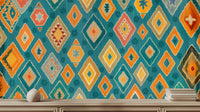 Bohemian Teal wallpaper for Living Room