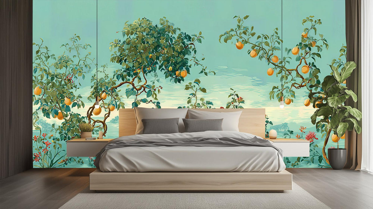Contemporary Teal wallpaper for Bedroom