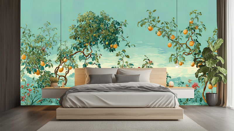 Contemporary Teal wallpaper for Bedroom