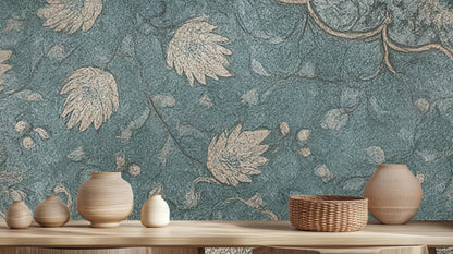 Contemporary Teal wallpaper for Bedroom