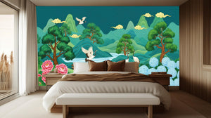 Contemporary Teal wallpaper for Bedroom
