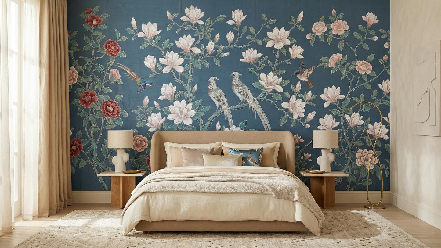 Contemporary Teal wallpaper for Bedroom