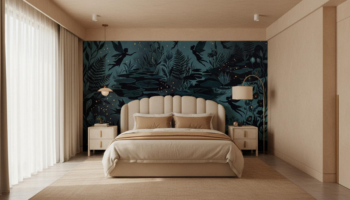 Contemporary Teal wallpaper for Bedroom
