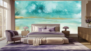 Contemporary Teal wallpaper for Bedroom