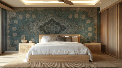 Contemporary Teal wallpaper for Bedroom