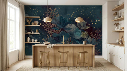Contemporary Teal wallpaper for Kitchen