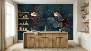 Contemporary Teal wallpaper for Kitchen