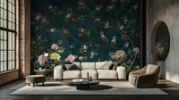 Contemporary Teal wallpaper for Living Room