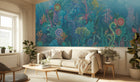 Contemporary Teal wallpaper for Living Room