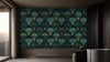 Art Deco Turquoise Fan Wallpaper