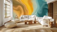 Modern Teal wallpaper for Living Room