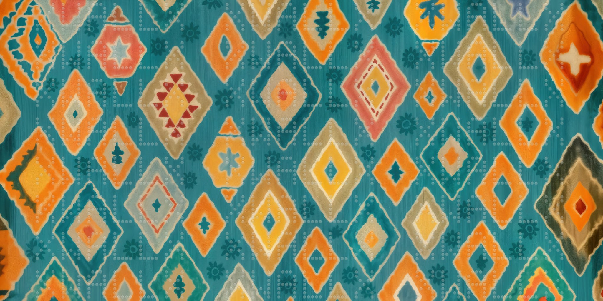 Bohemian Diamond Pattern Wallpaper