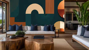Modern Teal wallpaper for Living Room
