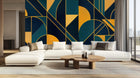Modern Teal wallpaper for Living Room