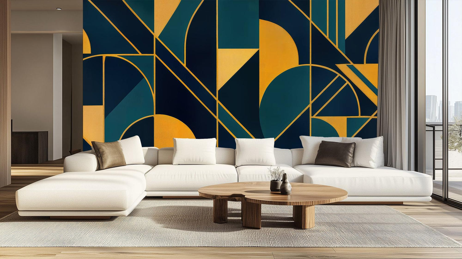 Modern Teal wallpaper for Living Room