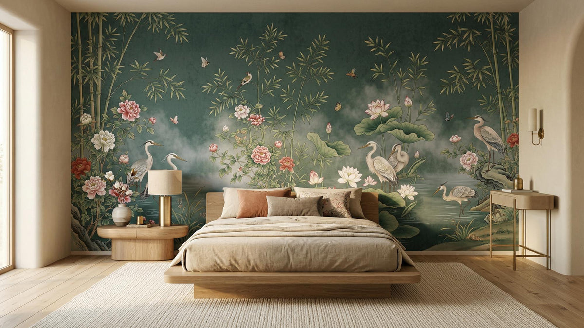 Traditional Teal wallpaper for Bedroom