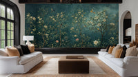 Traditional Teal wallpaper for Living Room
