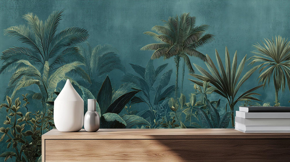 Tropical Teal wallpaper for Bedroom