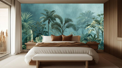 Tropical Teal wallpaper for Bedroom
