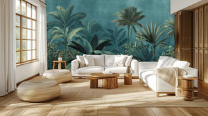 Tropical Teal wallpaper for Living Room