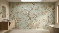 Vintage Teal wallpaper for Bathroom