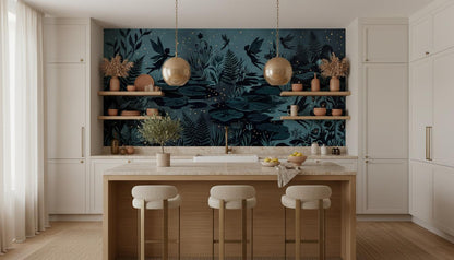 Vintage Teal wallpaper for Dining Room