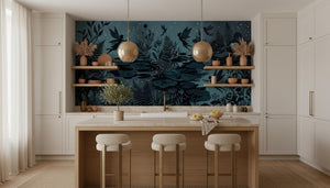 Vintage Teal wallpaper for Dining Room