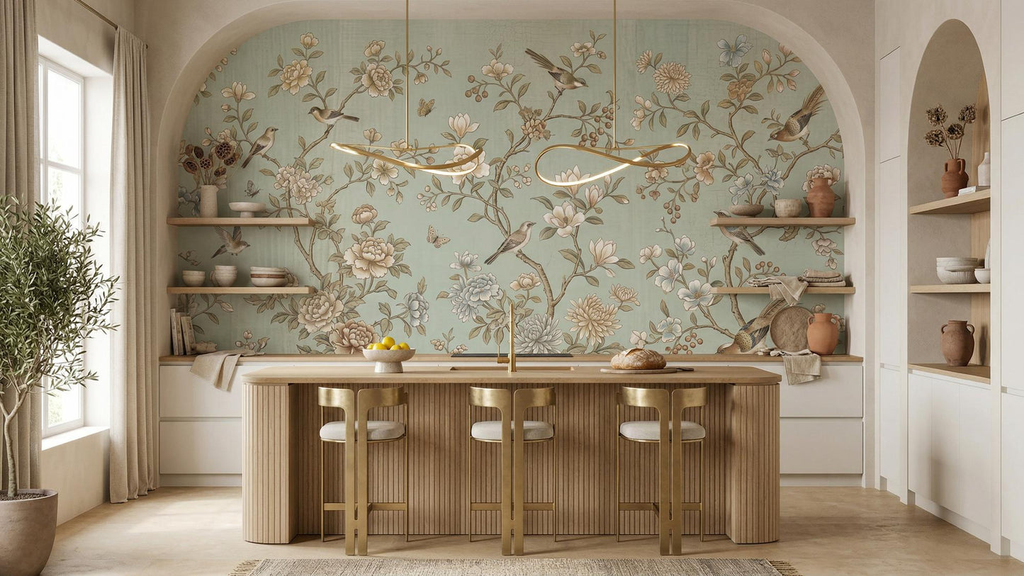 Vintage Teal wallpaper for Kitchen