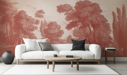 Rustic Terracotta wallpaper for Living Room