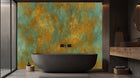 turquoise and Gold Abstract wallpaper for a durable hotel feature wall