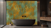 turquoise and Gold Abstract wallpaper for a durable hotel feature wall