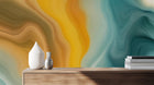 Abstract Turquoise wallpaper for Bedroom