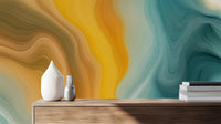 Abstract Turquoise wallpaper for Bedroom