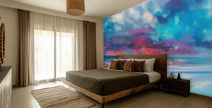 Contemporary Turquoise wallpaper for Bedroom