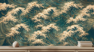 Contemporary Turquoise wallpaper for Living Room