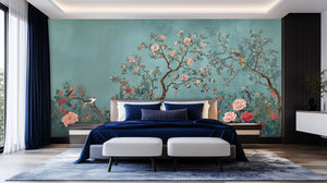 Traditional Turquoise wallpaper for Bedroom